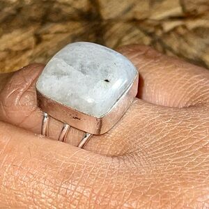 Rainbow Moonstone Ring Size 7